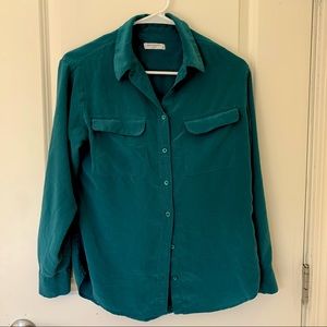 Equipment Silk Teal Button Down